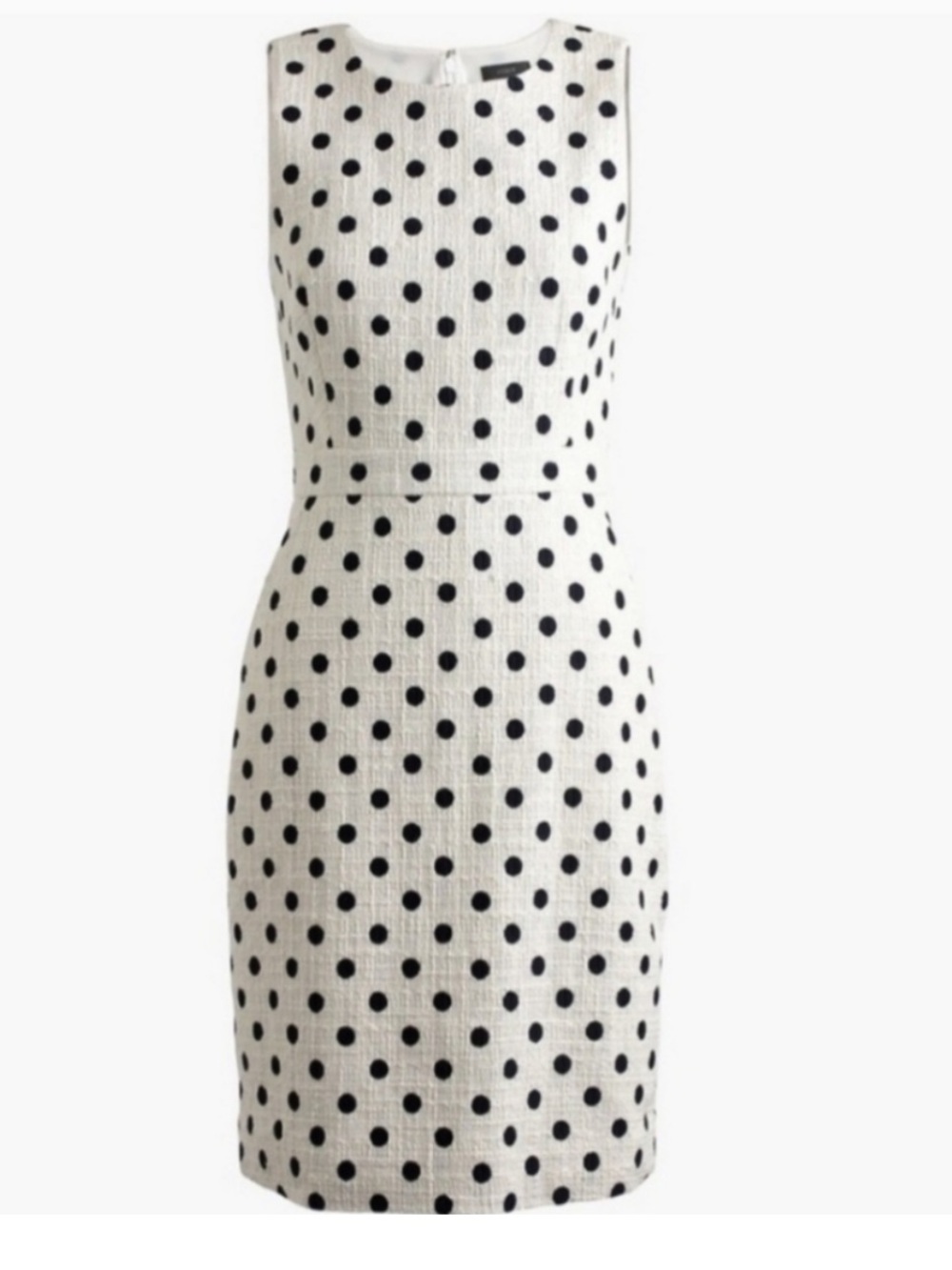 J.Crew White Black Polka Dot Textured Sheath Dress Size 6 - Picture 9 of 9